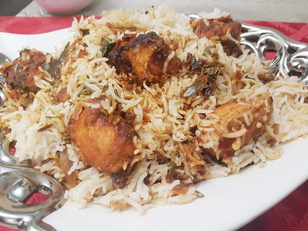 Chicken 65 biryani 